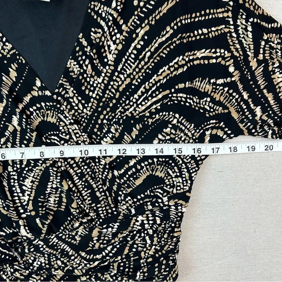 Vintage Evan Picone Faux Wrap Dress Size 12, V-Neck, Midi, Lightweight, Summer - Picture 8 of 11